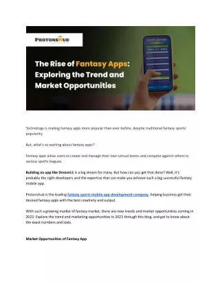 The Rise of Fantasy Apps: Exploring the Trend and Market Opportunities