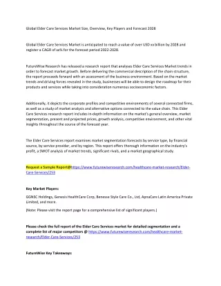 Elder Care Services Market