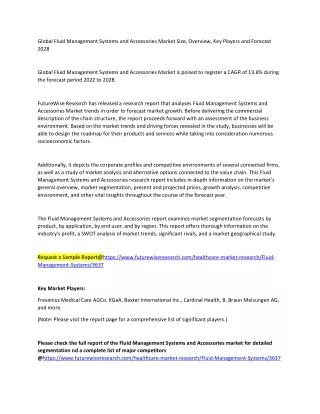 Fluid Management Systems and Accessories Market