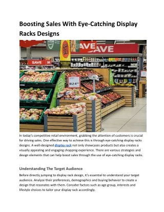 Boosting Sales With Eye-Catching Display Racks Designs