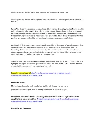 Gynecology Devices Market