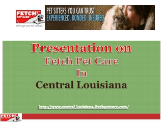 Fetch Pet Care and Pet Health Care In Central Louisiana