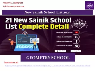 New Sainik School List 2023