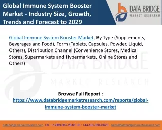 Global Immune System Booster Market