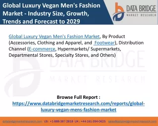 Global Luxury Vegan Men's Fashion Market