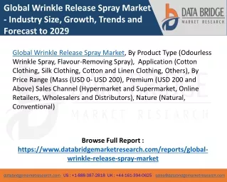 Global Wrinkle Release Spray Market