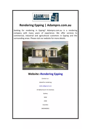 Rendering Epping  Adampro.com.au