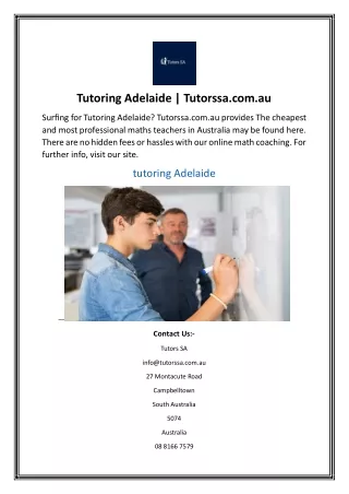 Tutoring Adelaide | Tutorssa.com.au