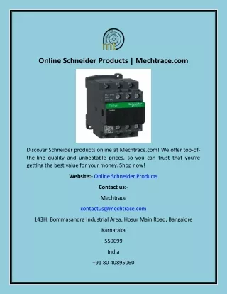 Online Schneider Products  Mechtrace