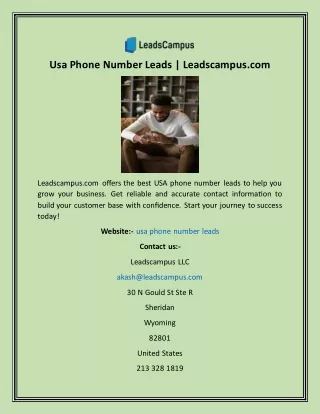 Usa Phone Number Leads  Leadscampus