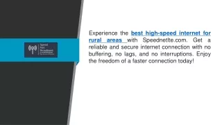 Best High-speed Internet For Rural Areas  Speednetlte.com