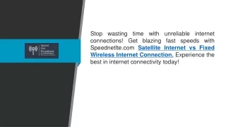 Satellite Internet Vs Fixed Wireless Internet Connection  Speednetlte.com