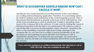 Simple methods to instantly fix QuickBooks Rebuild Error