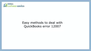 Step-by-Step Guide to Resolve QuickBooks Error 12007