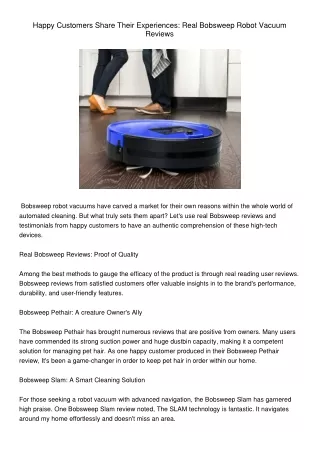 HappyCustomersShareTheirExperiencesRealBobsweepRobotVacuumReviews