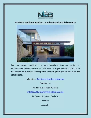 Architects Northern Beaches  Northernbeachesbuilder.com