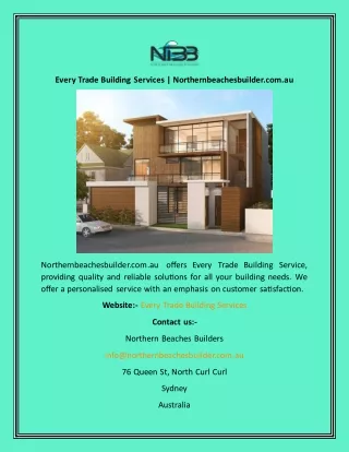 Every Trade Building Services  Northernbeachesbuilder.com