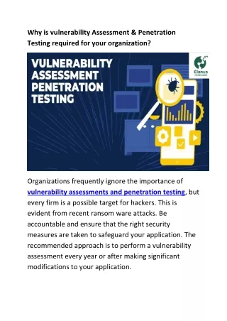 Why is Vulnerability Assessment & Penetration Testing Required for Organization