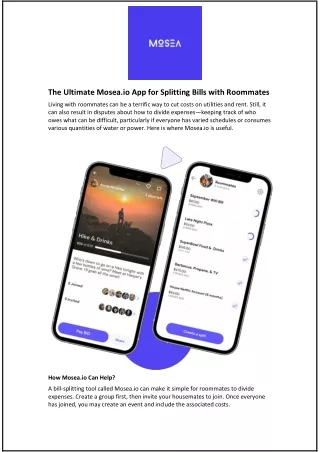 The Ultimate Mosea.io App for Splitting Bills with Roommates