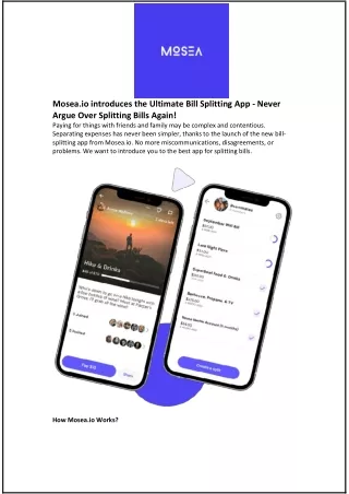 Mosea.io introduces the Ultimate Bill Splitting App - Never Argue Over Splitting