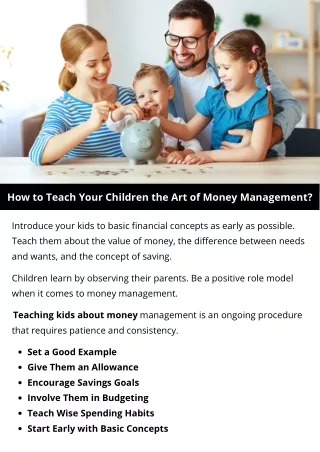 How to Teach Your Children the Art of Money Management