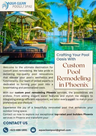 Crafting Your Pool Oasis with Custom Pool Remodeling in Phoenix