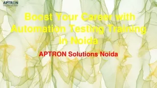 _Automation Testing Training in Noida