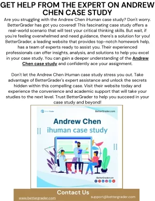 Get help from the expert on Andrew Chen case study