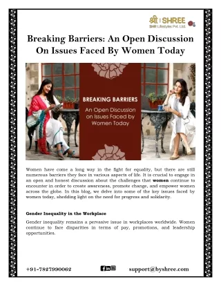 Breaking Barriers: An Open Discussion On Issues Faced By Women Today