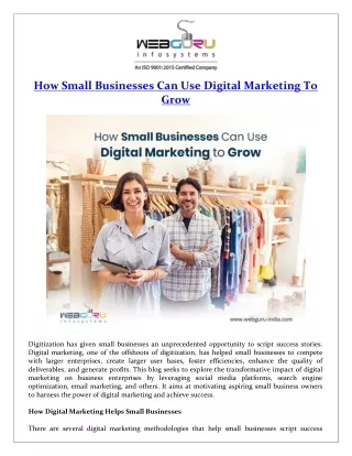 How Small Businesses Can Use Digital Marketing To Grow
