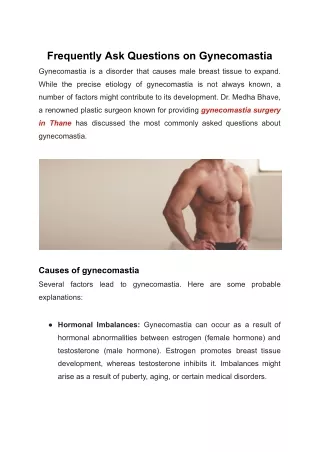 Frequently Ask Questions on Gynecomastia