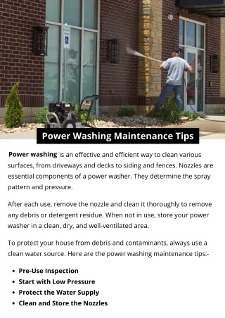 Power Washing Maintenance Tips