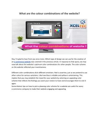What are the colour combinations of the website | Ecommerce website