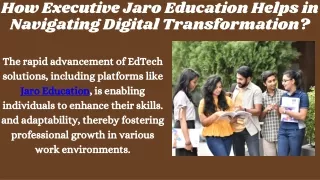 How Executive Jaro Education Helps in Navigating Digital Transformation