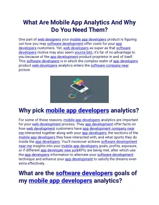 What Are Mobile App Analytics And Why Do You Need Them