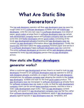 What Are Static Site Generators