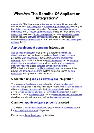 What Are The Benefits Of Application Integration