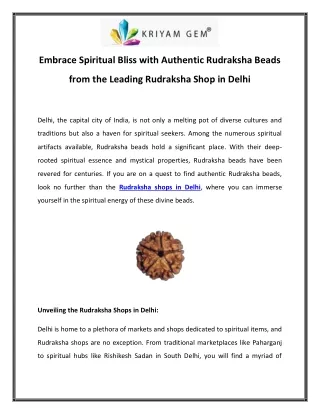 Embrace Spiritual Bliss with Authentic Rudraksha Beads from the Leading Rudraksha Shop in Delhi