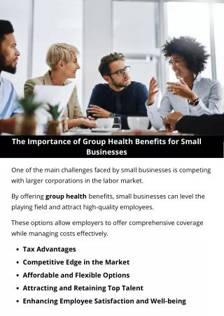 The Importance of Group Health Benefits for Small Businesses