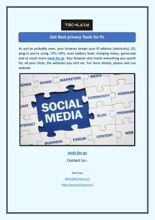 Get Best privacy Tools for Pc
