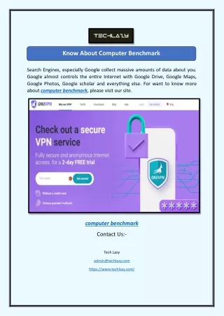 Know About Computer Benchmark