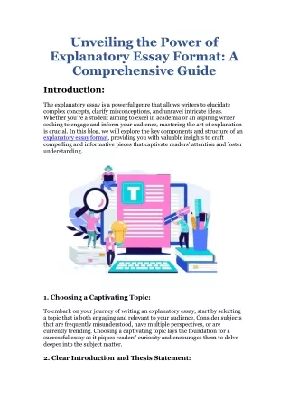 Unveiling the Power of Explanatory Essay Format: A Comprehensive Guide