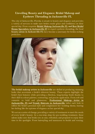 Unveiling Beauty and Elegance Bridal Makeup and Eyebrow Threading in Jacksonville FL