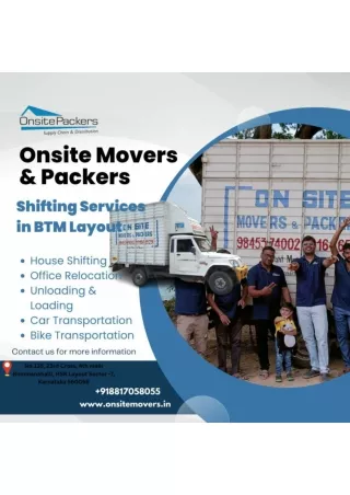 Onsite Movers and Packers - Packers in BTM Layout