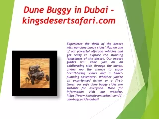 Dune Buggy in Dubai - kingsdesertsafari.com