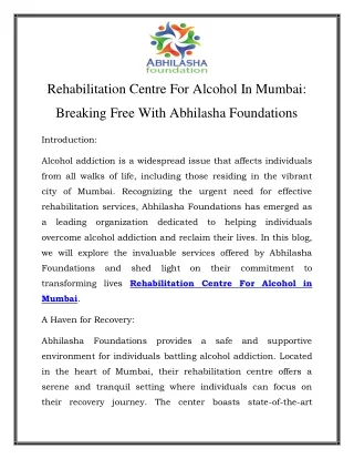 Rehabilitation Centre For Alcohol in Mumbai Call-8484929037