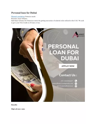 Personal loan for Dubai