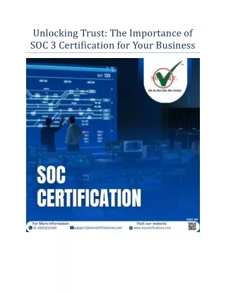 Unlocking Trust: The Importance of SOC 3 Certification for Your Business