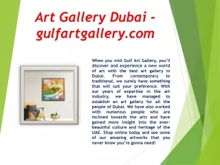 Art Gallery Dubai - gulfartgallery.com
