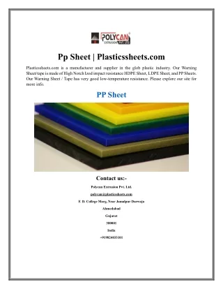 Pp Sheet  Plasticssheets.com